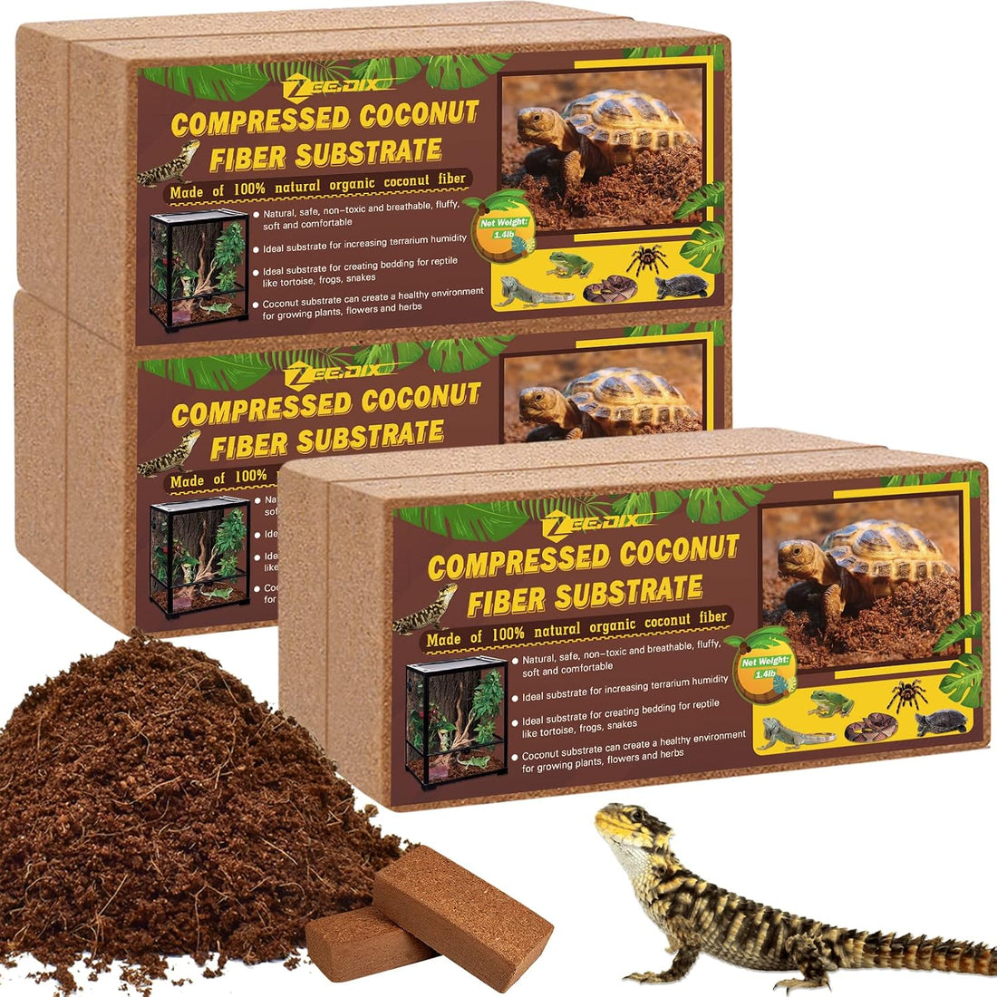 ZeeDix 2 Pack Coconut Fiber Substrate