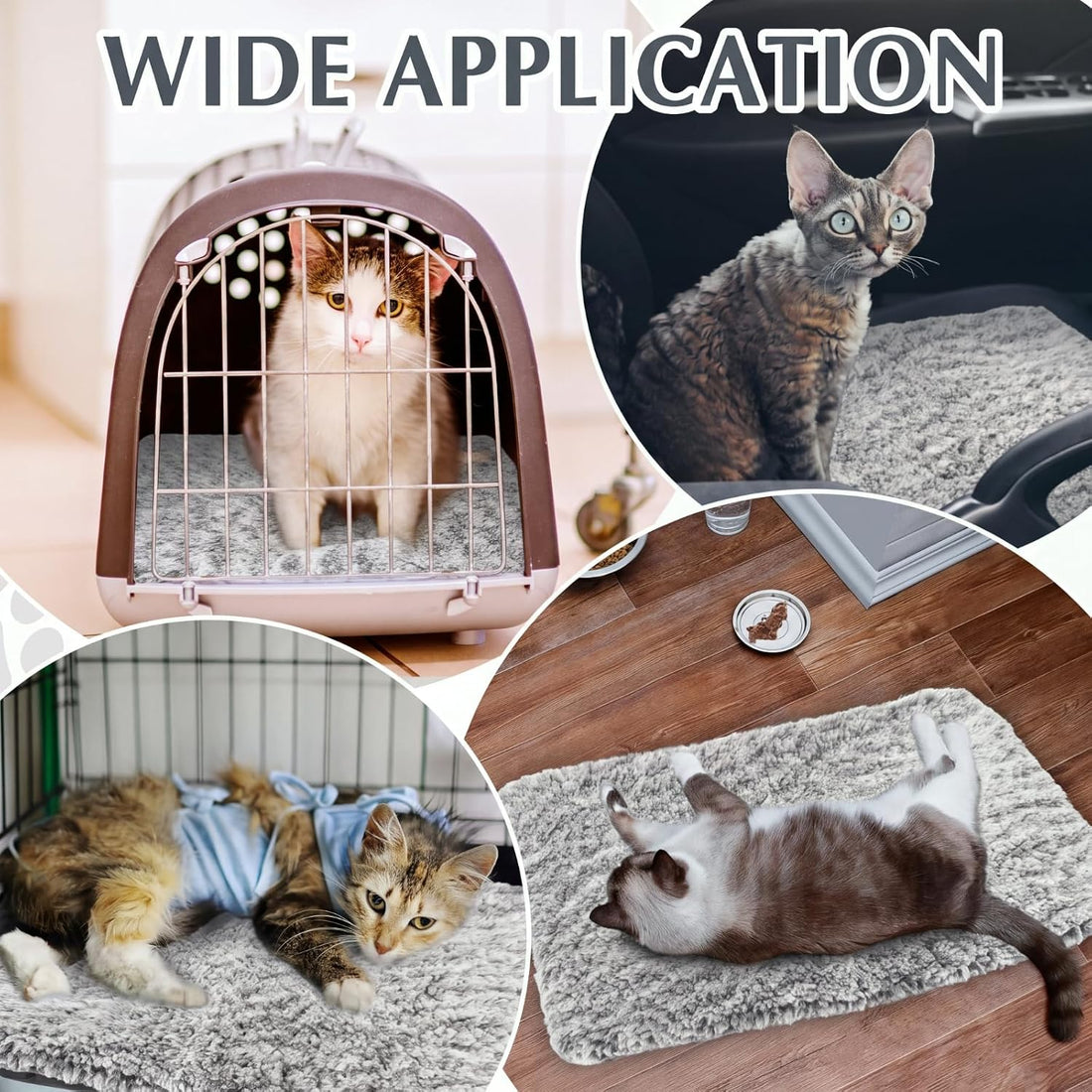 Drydiet 4 Pack Self Warming Cat Pads Self Heating Cat Mat Washable