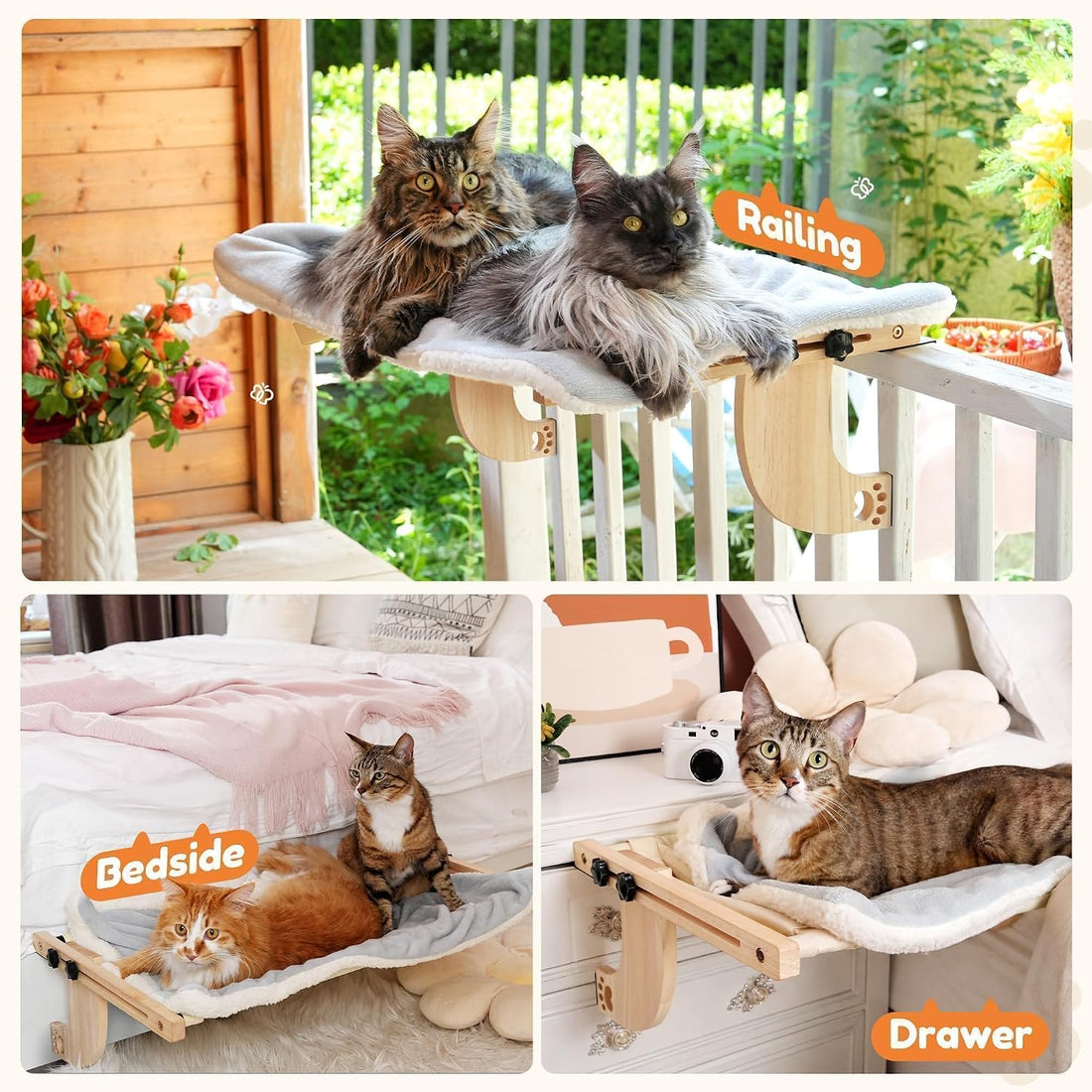 Oversized Adjustable Cat Window Perch for Double Hung Window