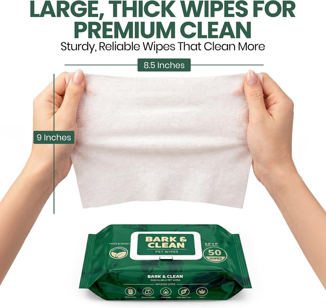 Bark & Clean Bamboo Dog Wipes for Cleaning & Deodorizing