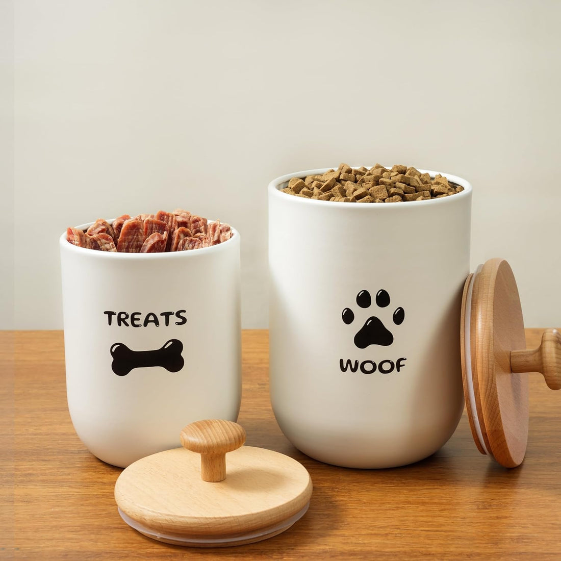 OTTENON Dog Treat Container Set of 2, Dog treat jar with Airtight Lid
