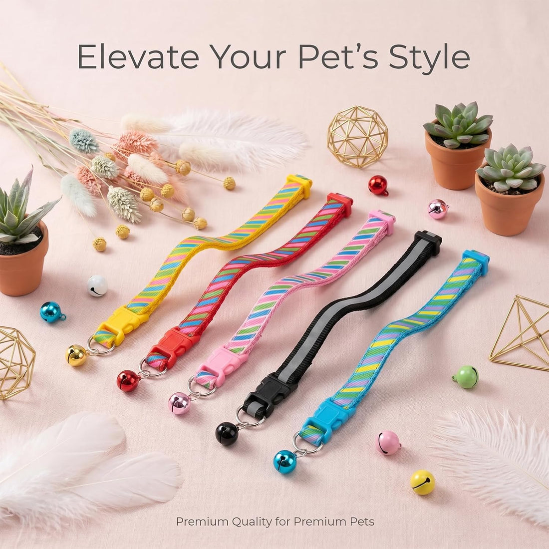 6 Pcs Cat Collar Bells & 11 Pcs Kitten Collar Kit for Cats and Small