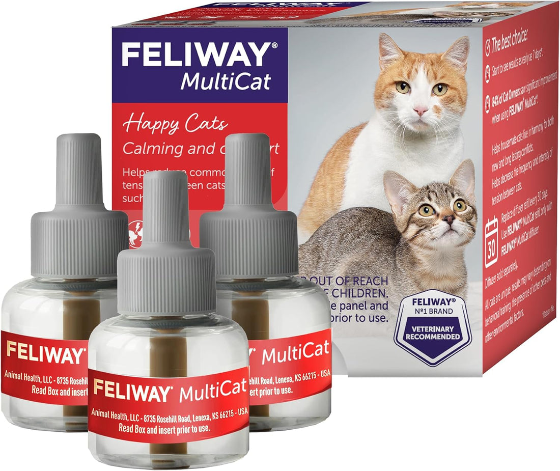 FELIWAY MultiCat Cat Calming Diffuser Refill – Helps Reduce Fighting