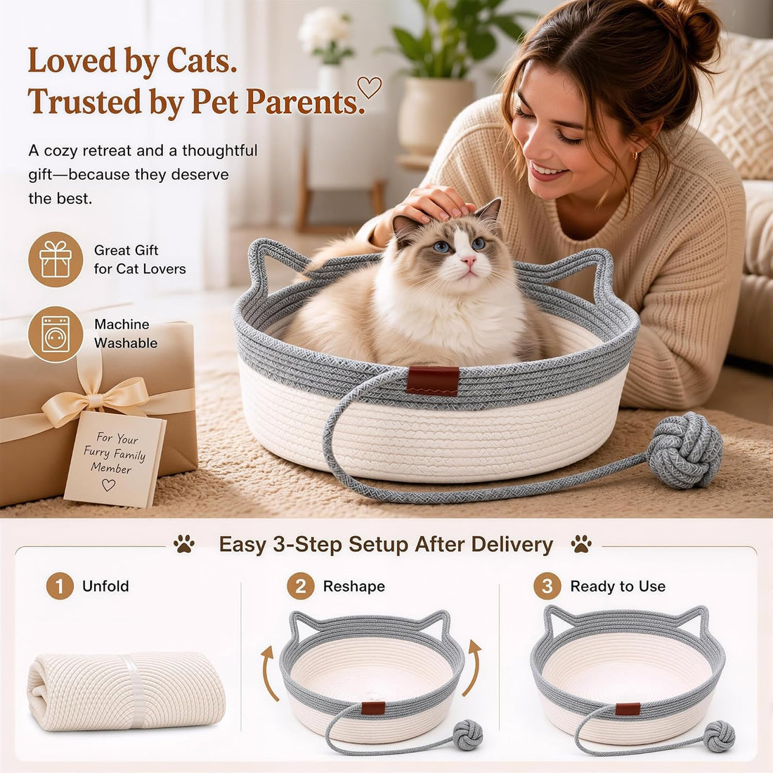 Large Instinct Basket for Cats: 20 Inch Space to Stretch & Turn