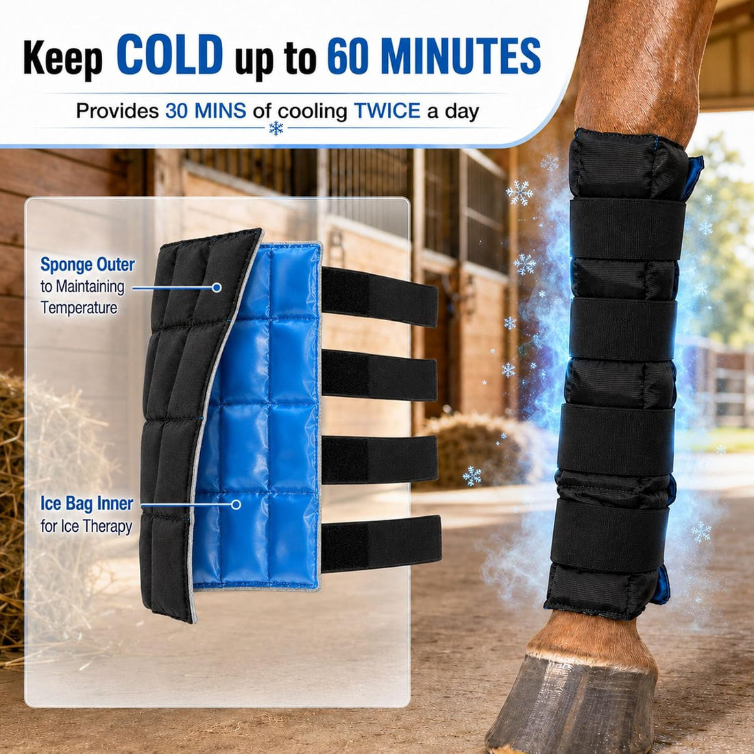 LOVIVO 2 Pack Reusable Gel Horse Ice Boots