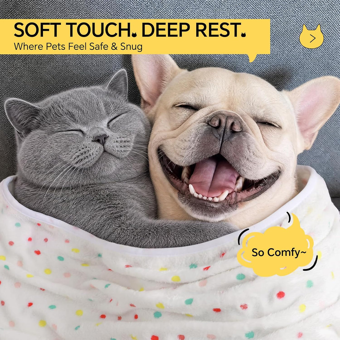 1 Pack 3 Blankets Super Soft Cute Dot Pattern Pet Blanket Flannel
