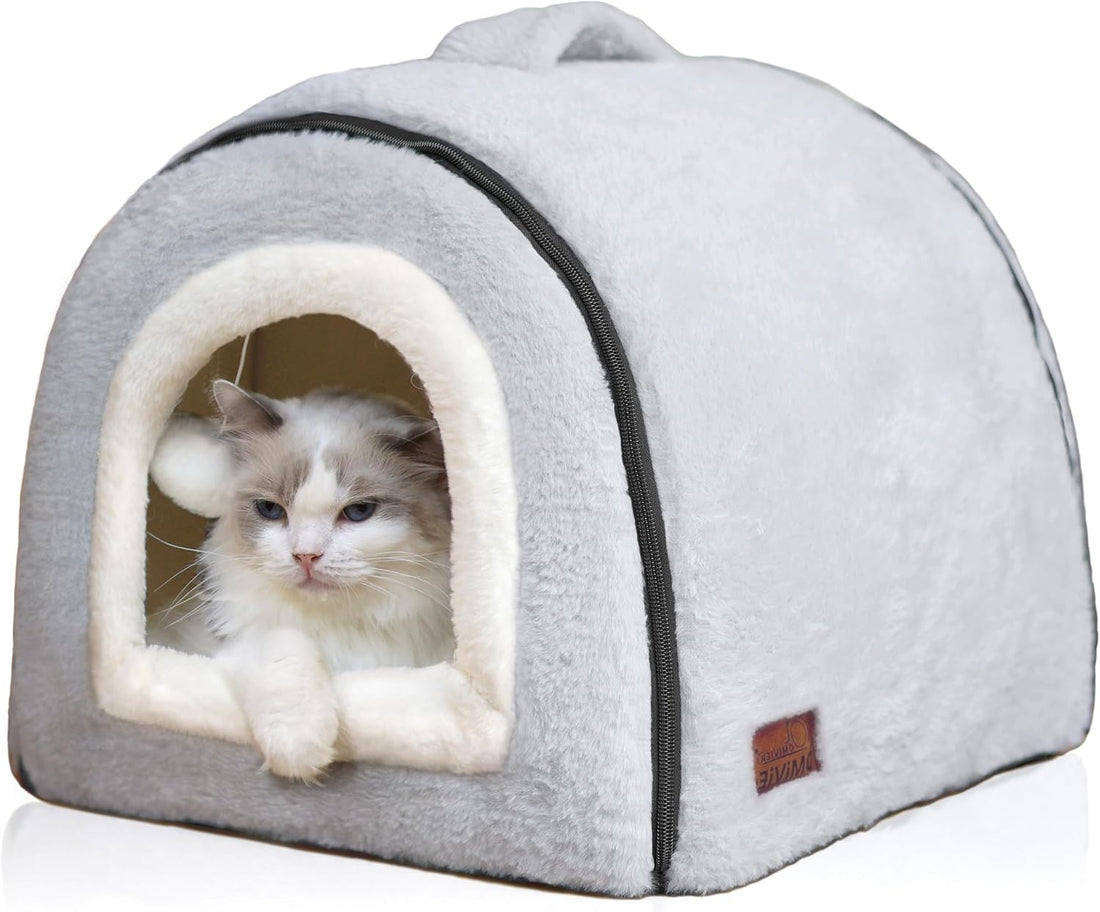 Cat Bed for Indoor Cats，Foldable cat cave，Anti-Slip & Water-Resistant