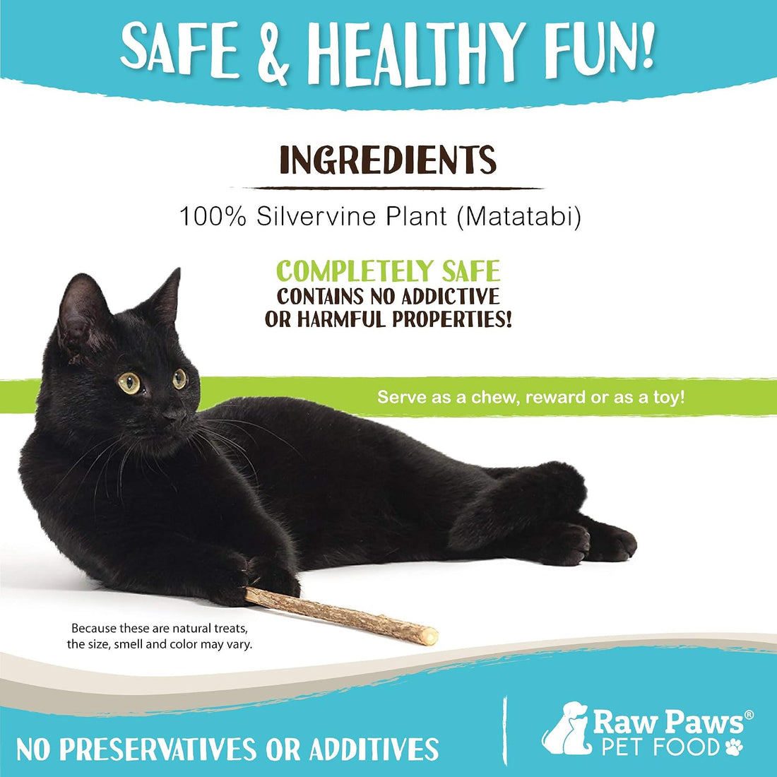 Raw Paws Silvervine Sticks for Cats (30-Count) - Dental Cat Chew Stick