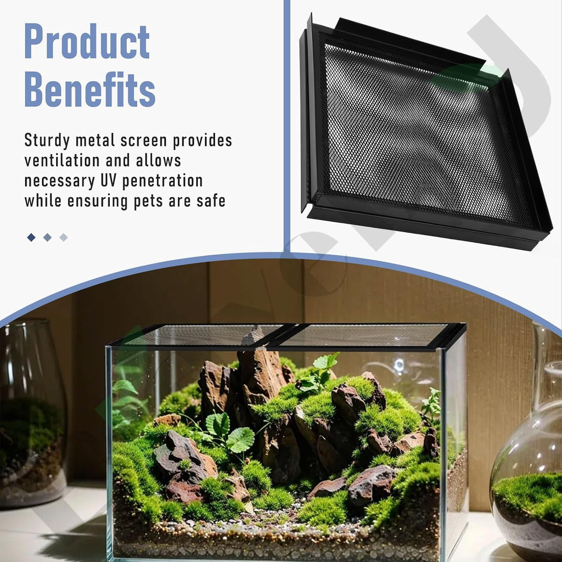 Braveboy 10-Gallon Screen Cover for Hinged Door, for 15 High