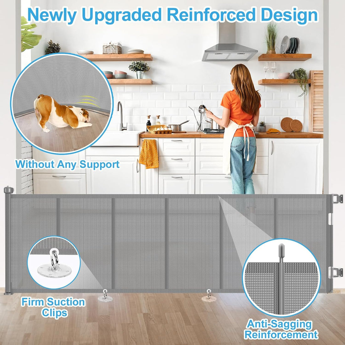 Upgrade 120 inch Retractable Baby Gates