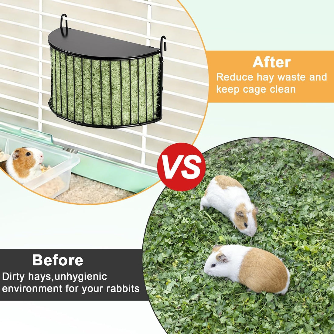 Metal Hay Rack for Rabbits, Bunny Hay Feeder Holder