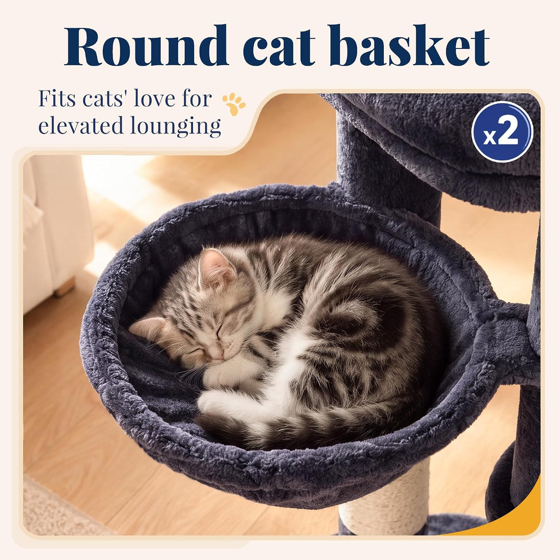 Hey-brother Cat Tree Tower with Extra Large Platform, Big Condo