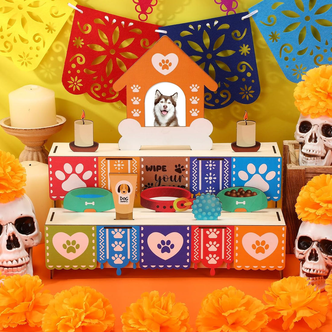 Leinuosen Dia De Los Muertos Ofrenda Altar for Cat Day of The Dead