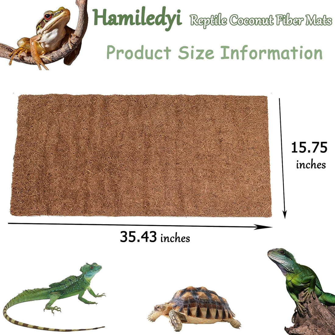 Hamiledyi Reptile Carpet Natural Coconut Fiber Tortoise Carpet Mats