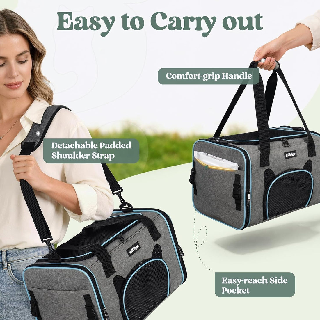 rabbitgoo Cat Carrier Soft with Safety Buckles
