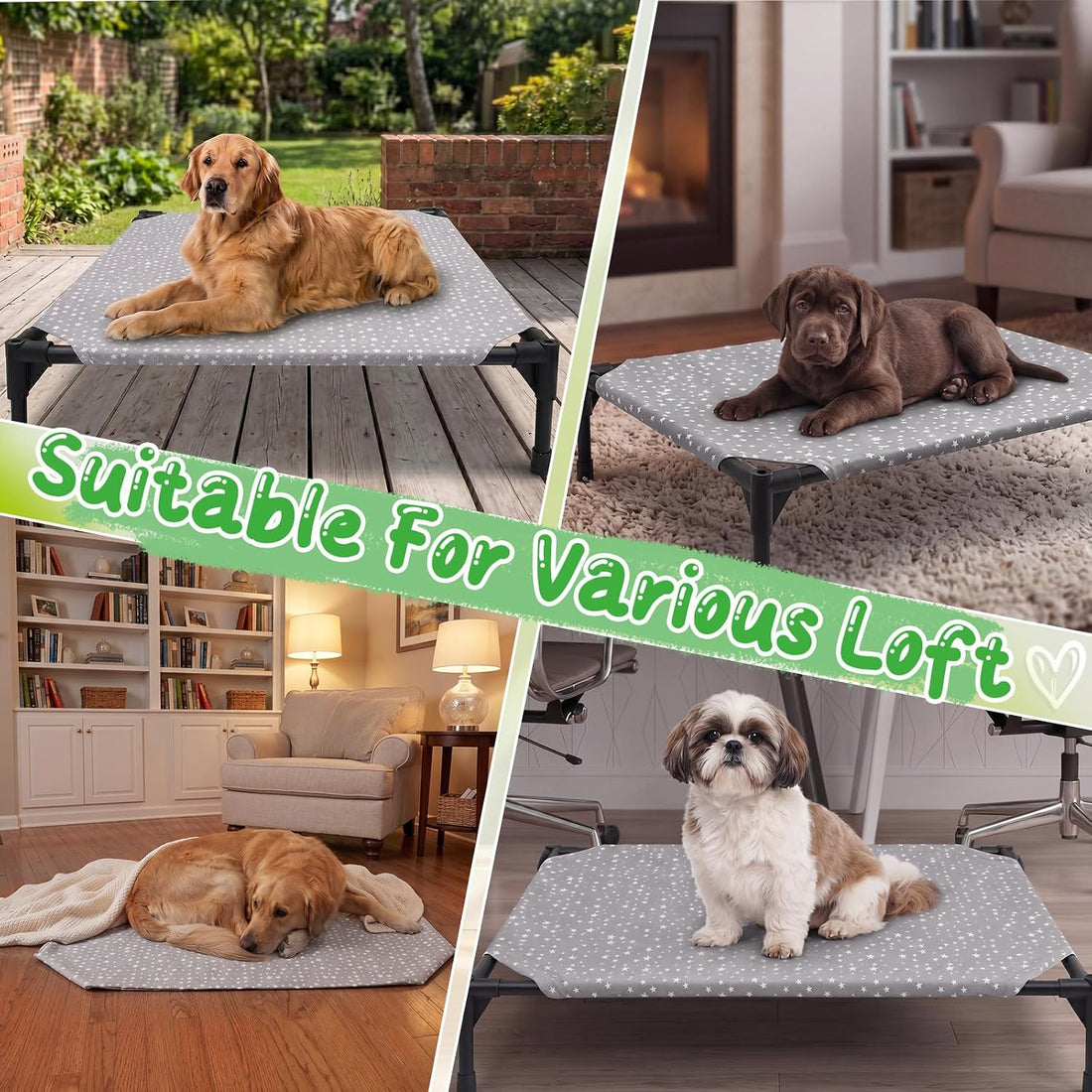 Dog Bed Cot Pad for Elevated Dogs Cot & Crate 40x28 Inch, Only Cover
