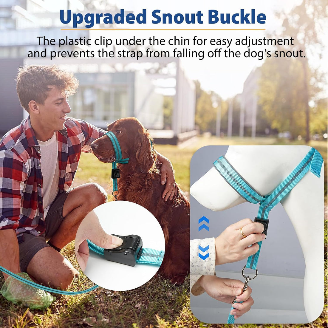 BARKLESS Dog Head Collar, Reflective Head Halter for Small Medium Dogs