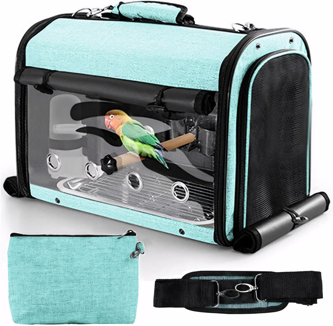 Sanmoncare Bird Carrier Bag Cockatiel Travel Cage with Stand