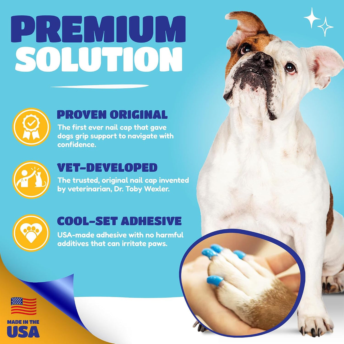 "Soft Claws Nail Caps for Dogs with Non-Slip Design Made in USA