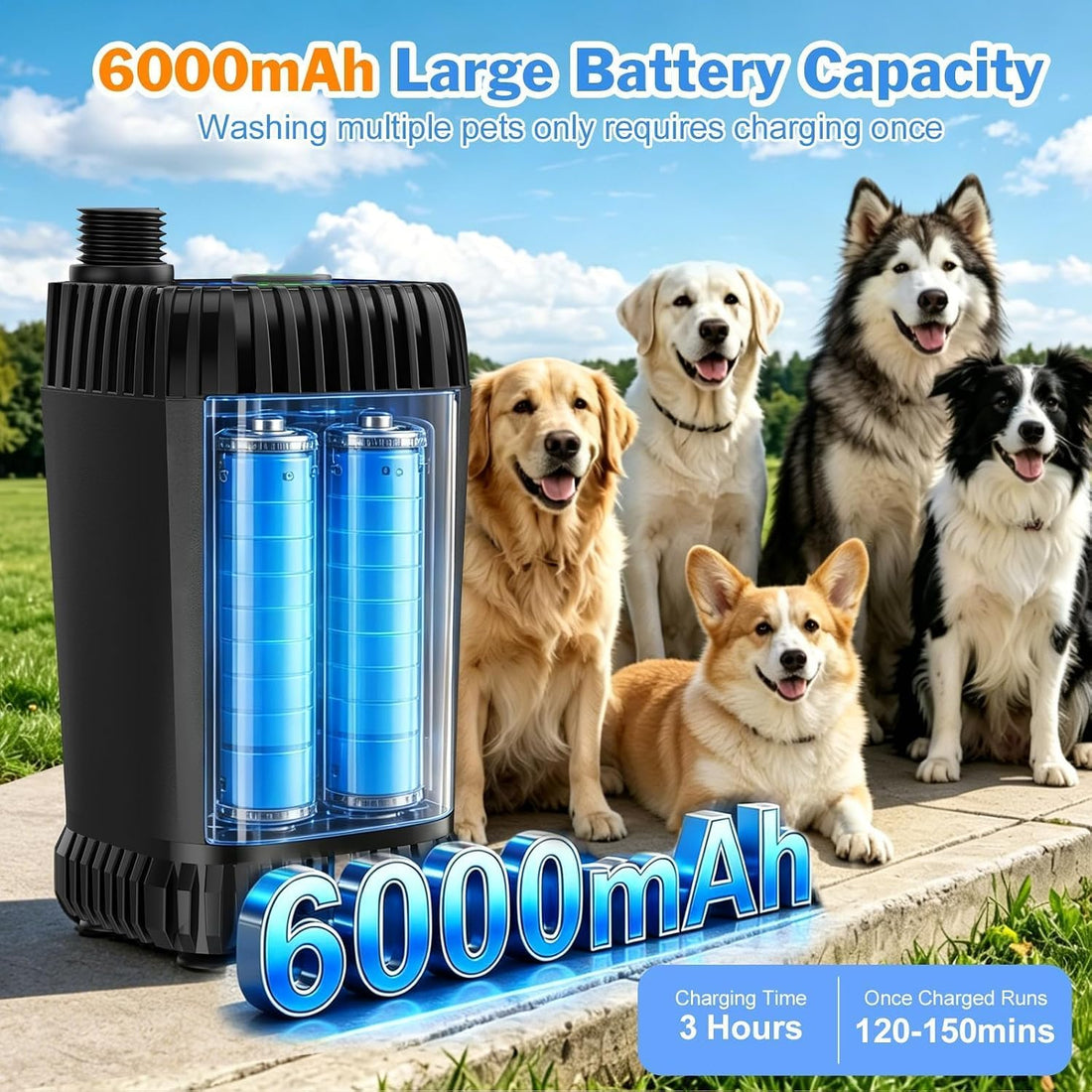 Rechargeable Portable Pet Shower Head Dog Bath Supplies for Indoor