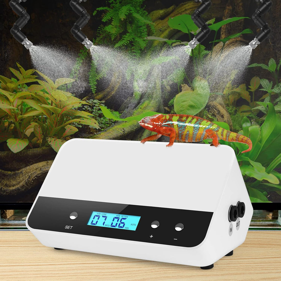 Automatic Reptile Mister with 4 Nozzles | 360° Adjustable Spray
