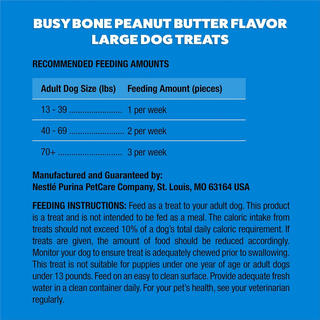 Purina Busy Bone Large Dog Chew Treats, Peanut Butter Flavor