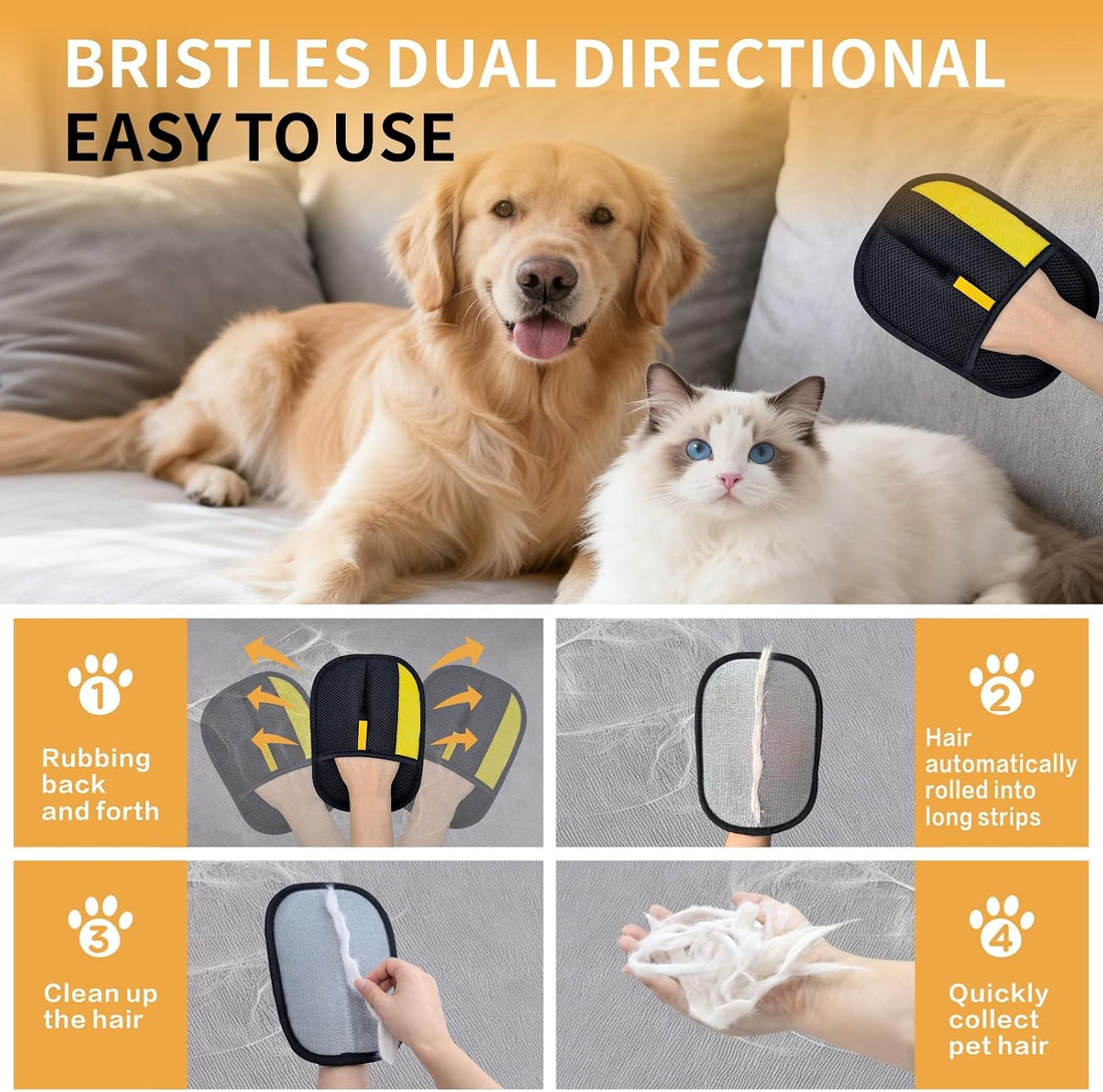 XIDEAEO Pet Hair Removal Glove for Dogs & Cats