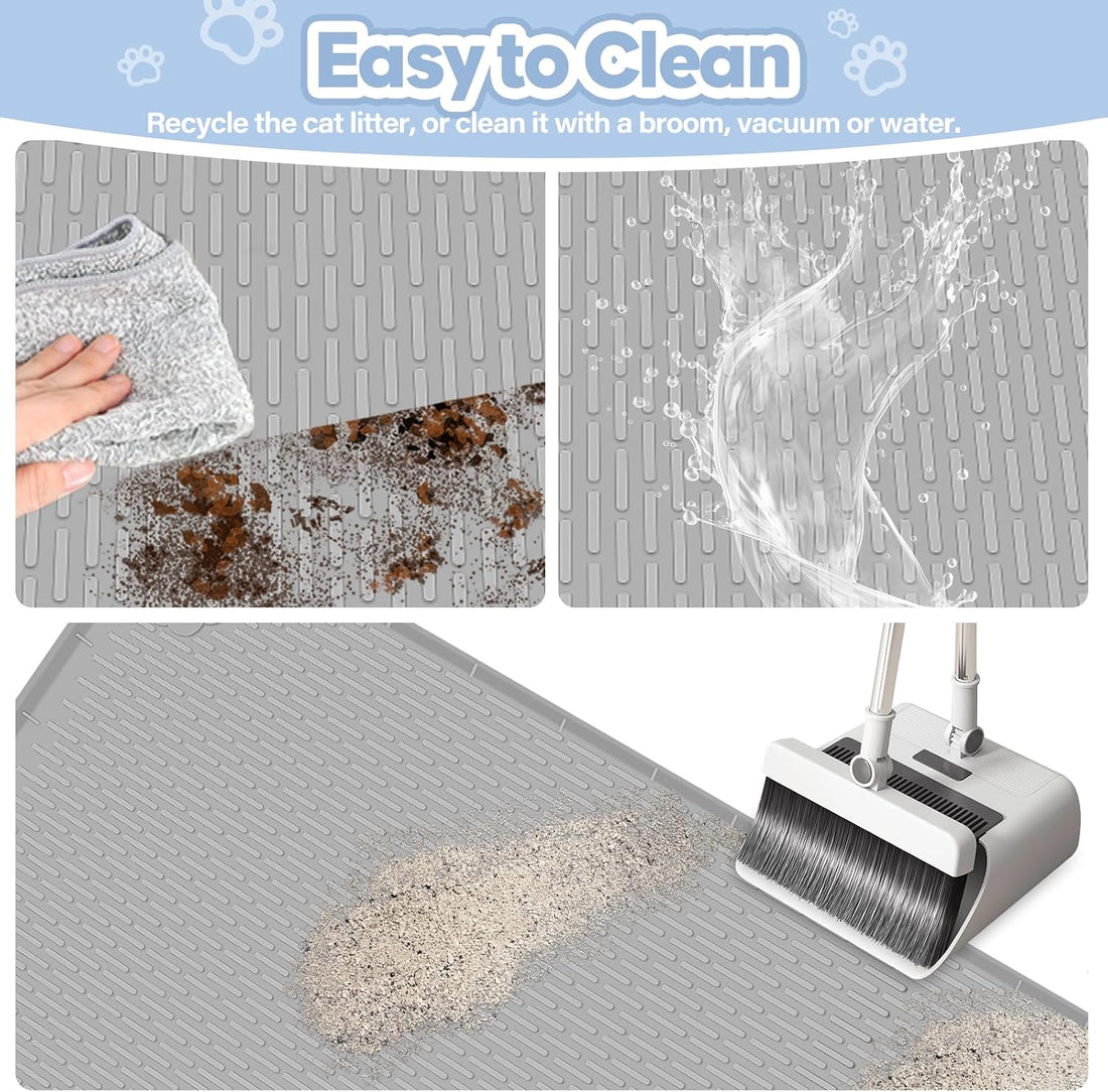 Bartuke Cat Litter Mat, Extra Large 40" x 28" Silicone Mat Litter