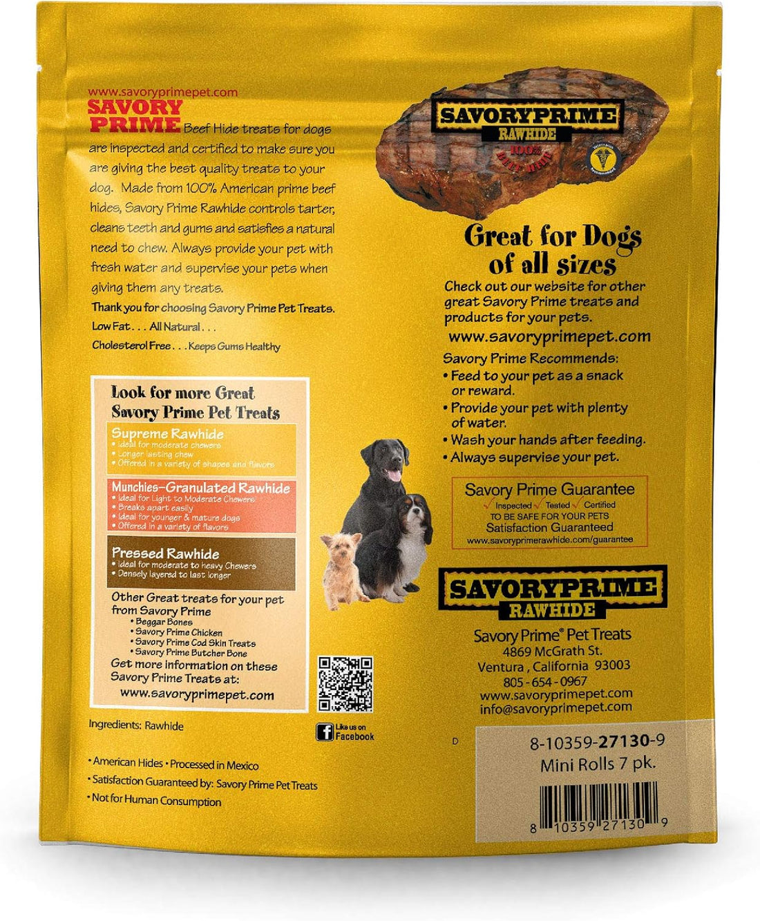 Savory Prime 7-Pack Rolls, Mini, White, All Breed Sizes (49627130)