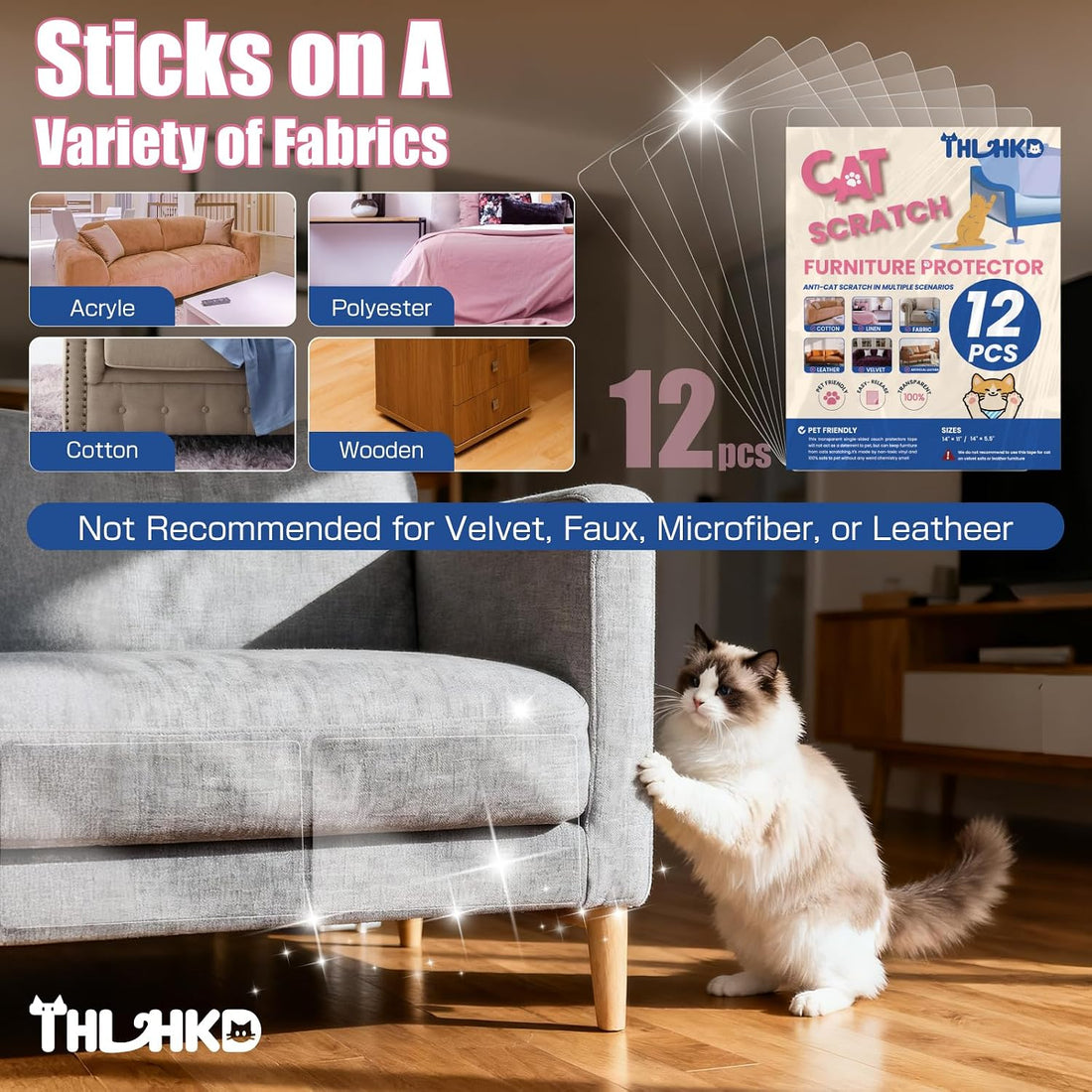 12PCS Cat Scratch Furniture Protector
