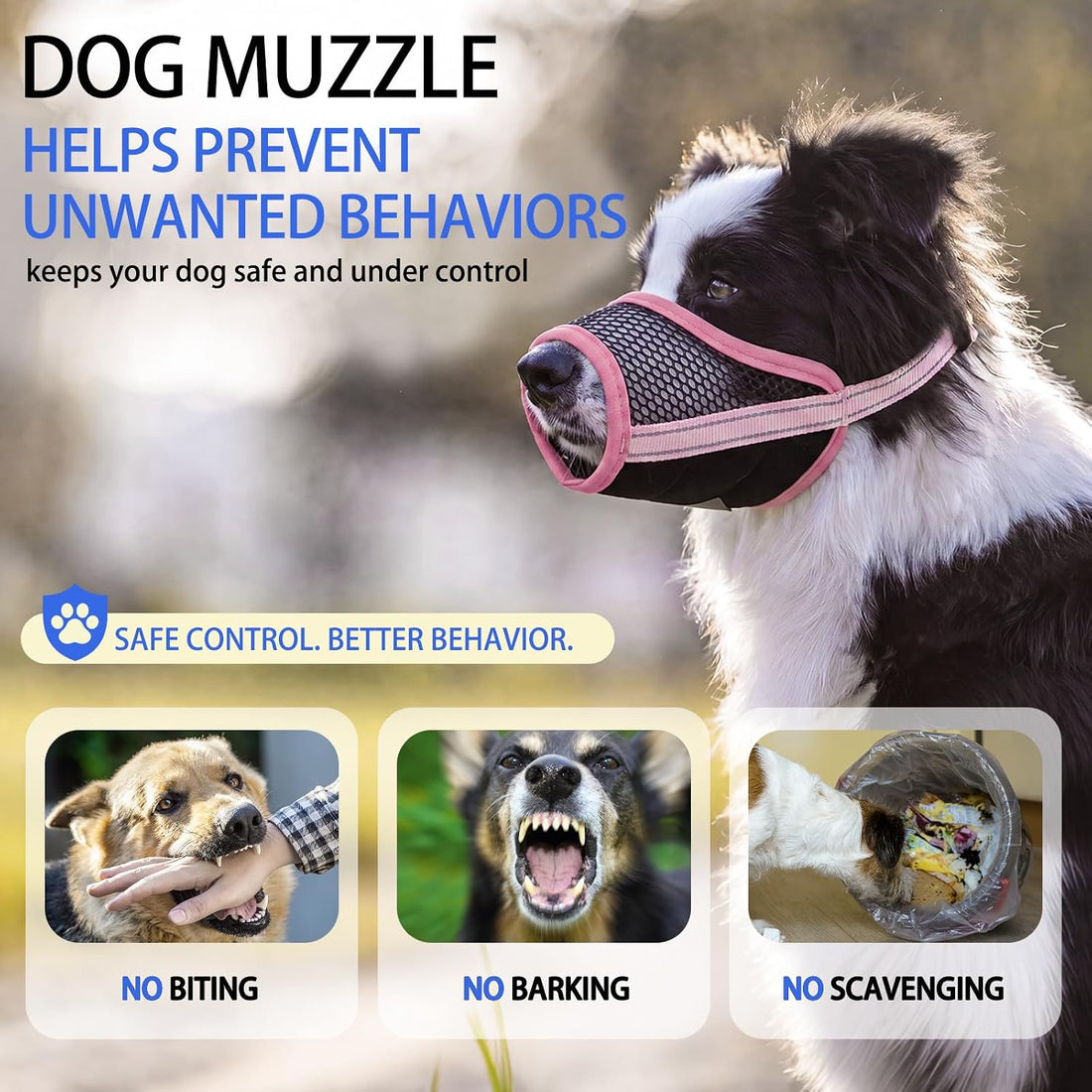 MIGOHI 2 Pack Dog Muzzle for Small Dogs,Soft Breathable Mesh