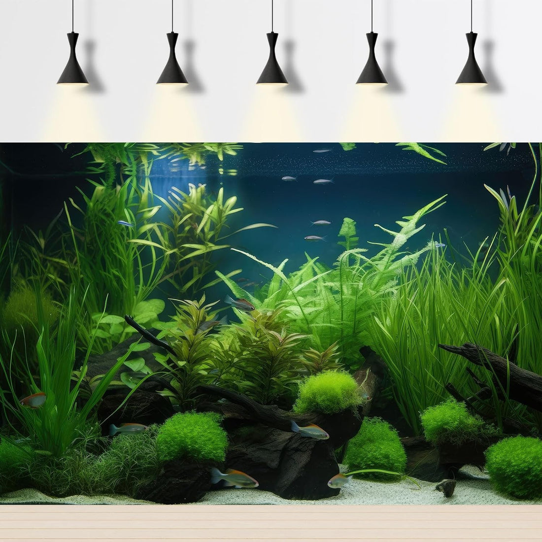Aquarium Background Diverse Collection of Aquatic Plants Seagrasses