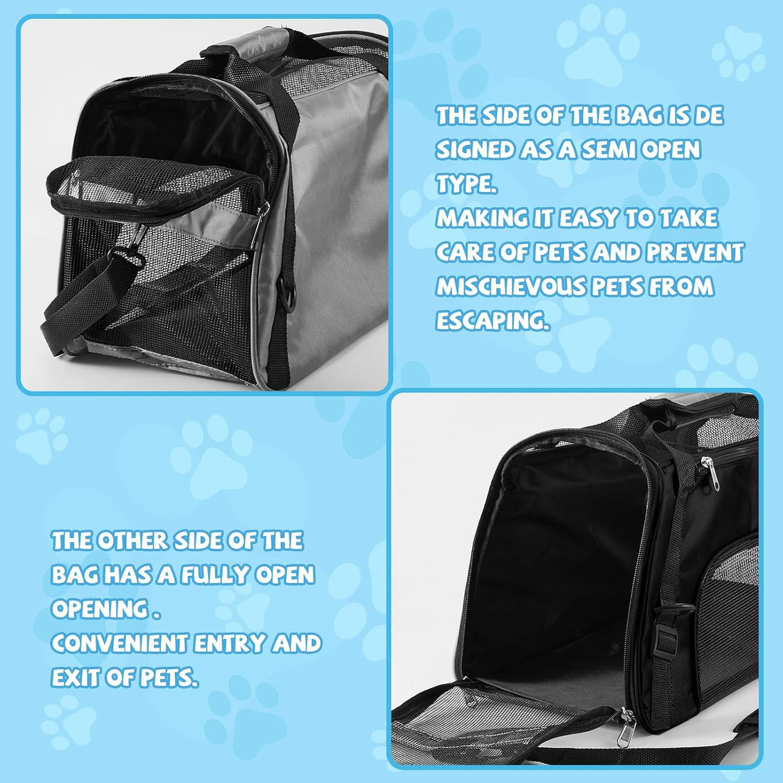Sweetude 4 Pcs Cat Carrier Soft-Sided Pet Carrying Bag for Cat Under