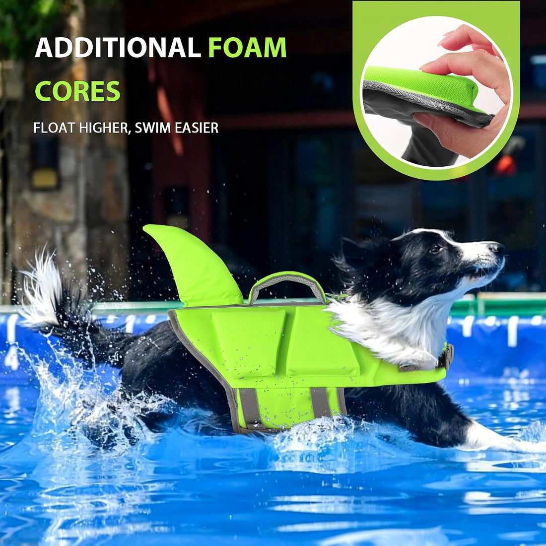 Dogcheer Dog Shark Life Jacket with Extra Foam