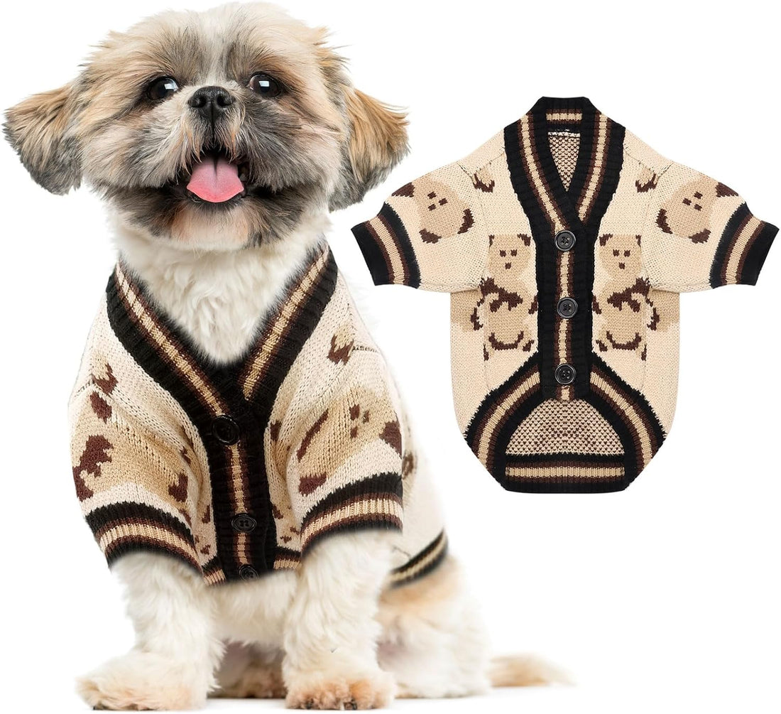 ABRRLO Small Dog Sweaters Cardigans Clothes for Small Medium Dogs Boy