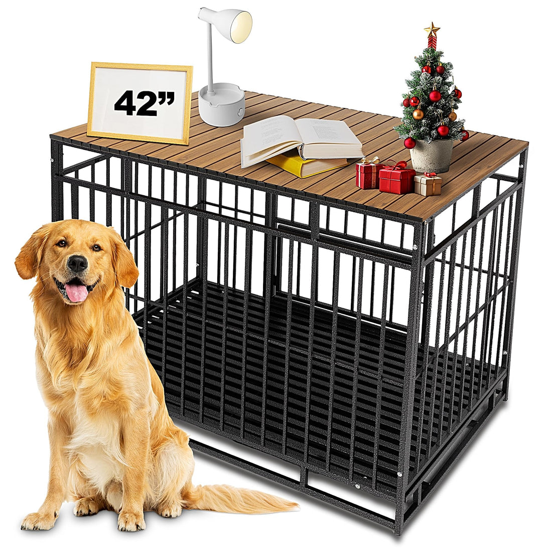 Petmystify Dog Crate Topper Metal with Magnets for 42 Inch Crate