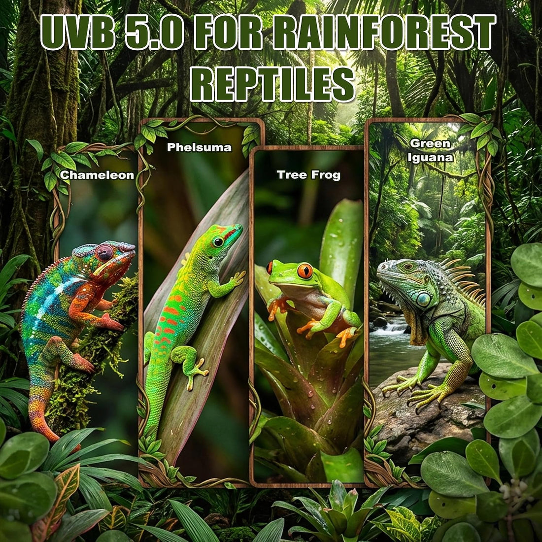 T5 HO UVB Reptile Light Kit, 12.4" Fixture with 8W 5.0 UVB Tube
