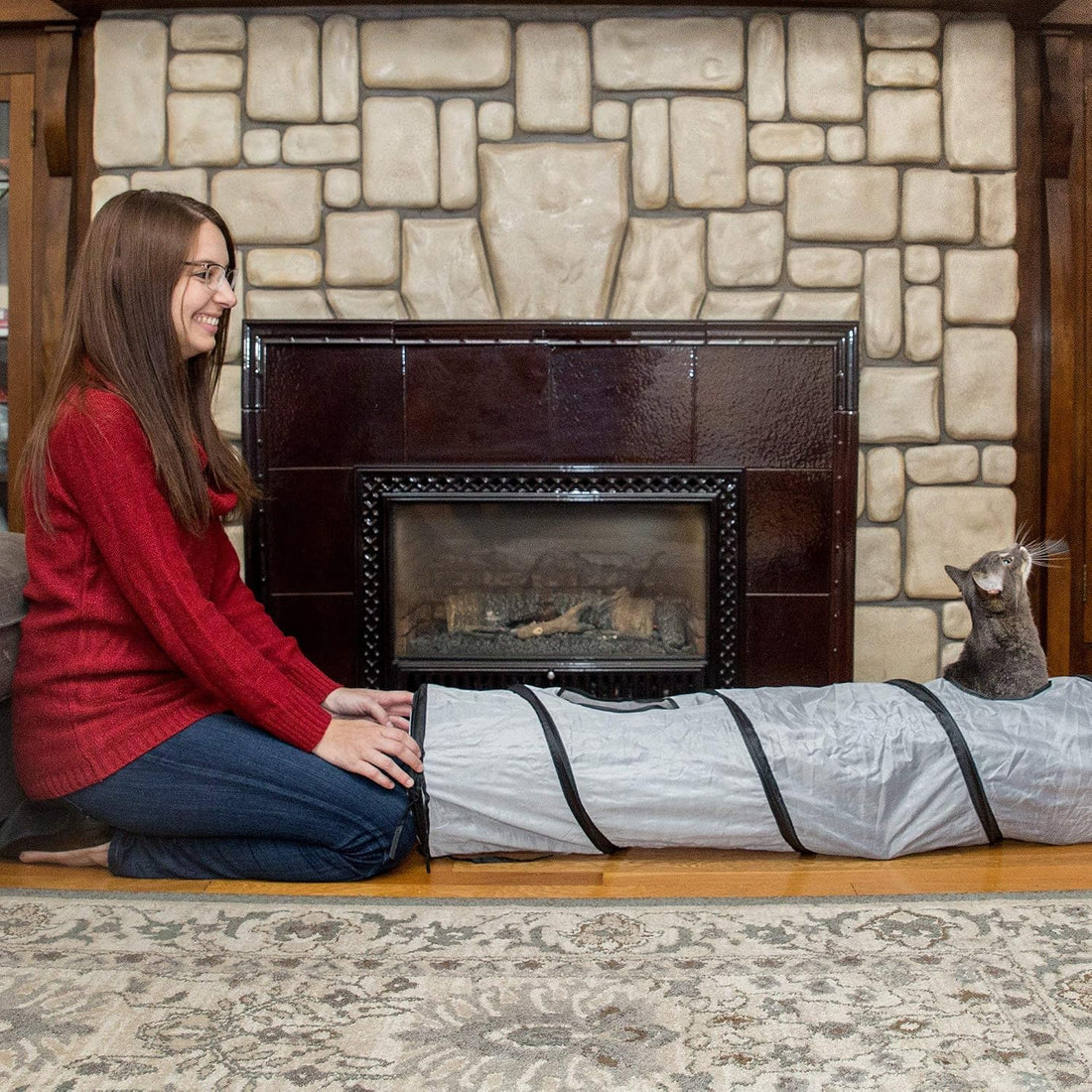 PetLike Cat Tunnel for Indoor Cats Collapsible Pop-up Pet Tube Peek
