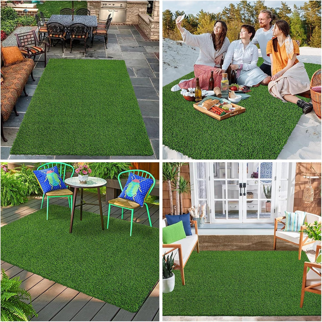Bsmathom Artificial Grass Rug Indoor Outdoor Rug