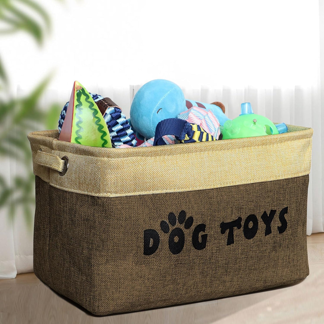 PET ARTIST Dog Toy Basket, Collapsible Dog Toy Bin Box