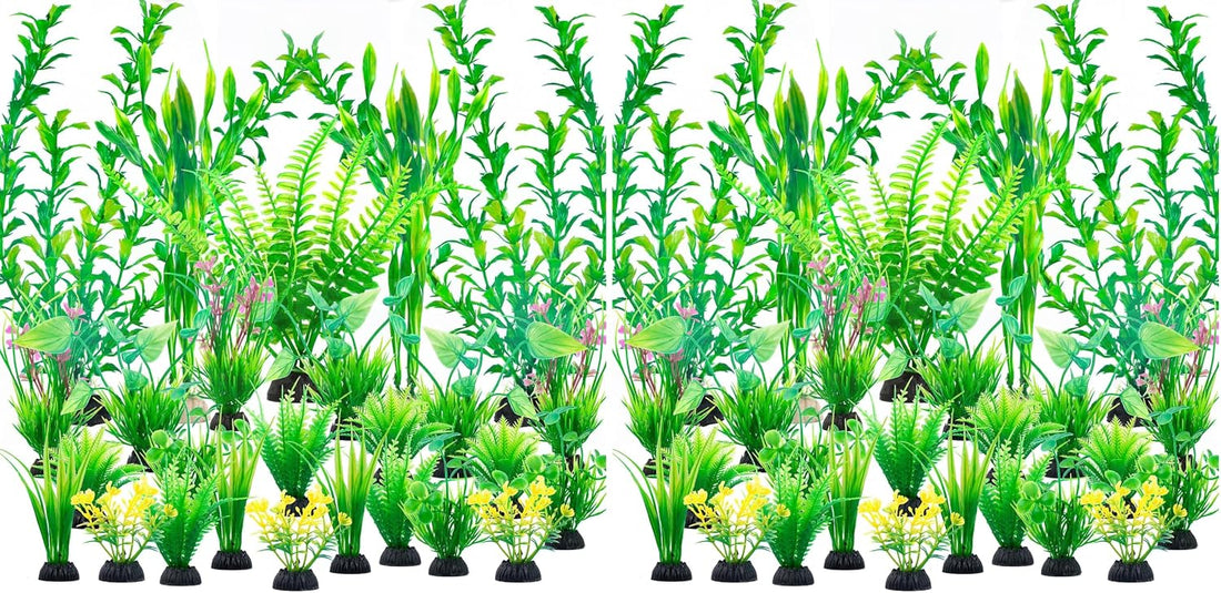 Ameliade Aquarium Artificial Plastic Plants Large Fish Tank Decor