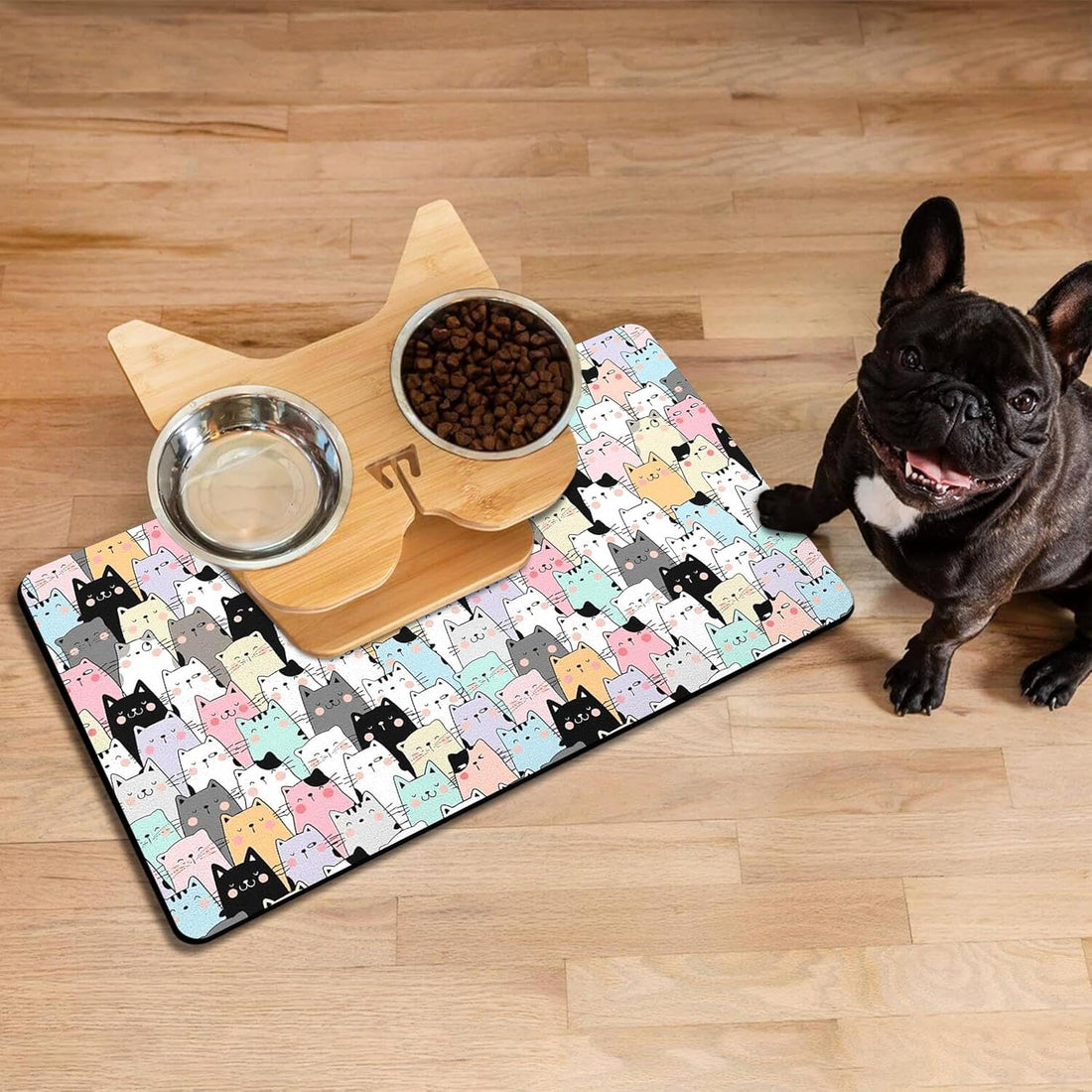 Pet Feeding Mat for Floors Waterproof Dog Mat for Food and Water