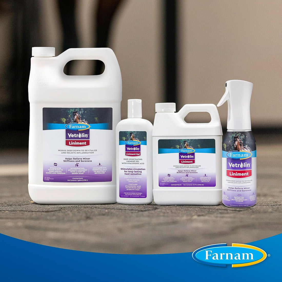 Farnam Vetrolin Horse Liniment to Relieve Inflammation, 32 oz