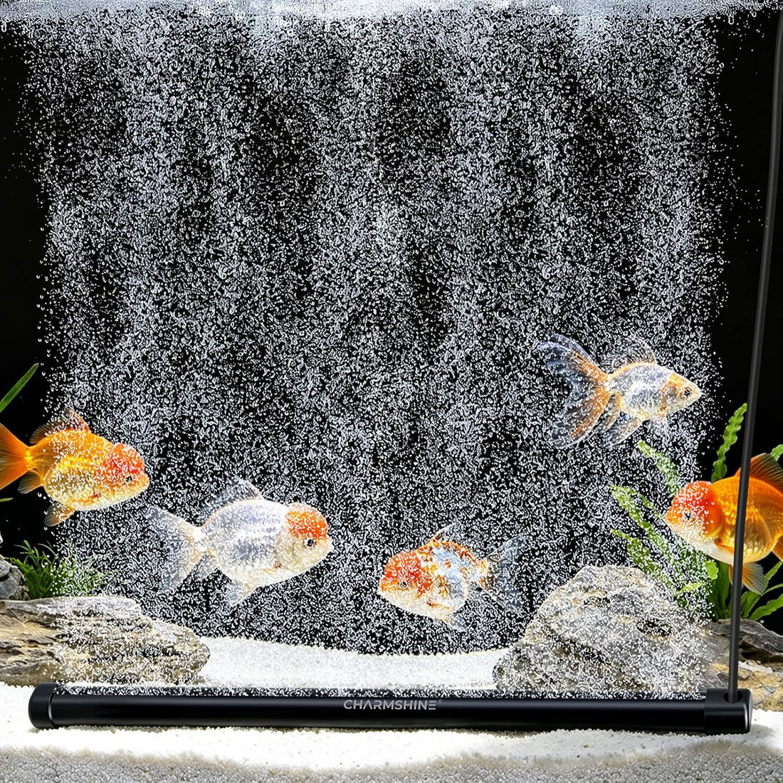 Aquarium Bubble Wall 5.9" Air Stone Bar,Nano Fiber Bubble Curtain