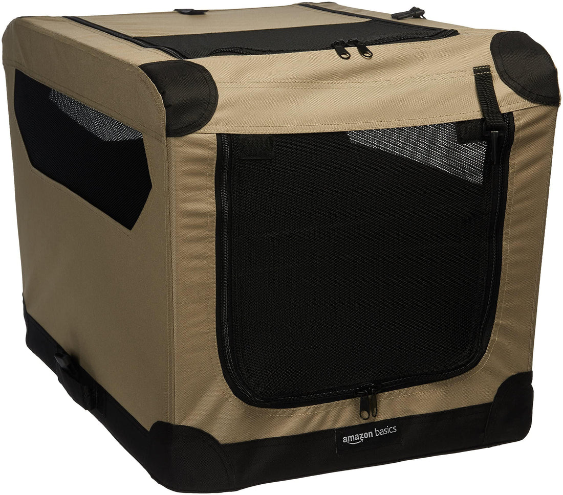 Portable Folding Soft Dog Crate, Double Door