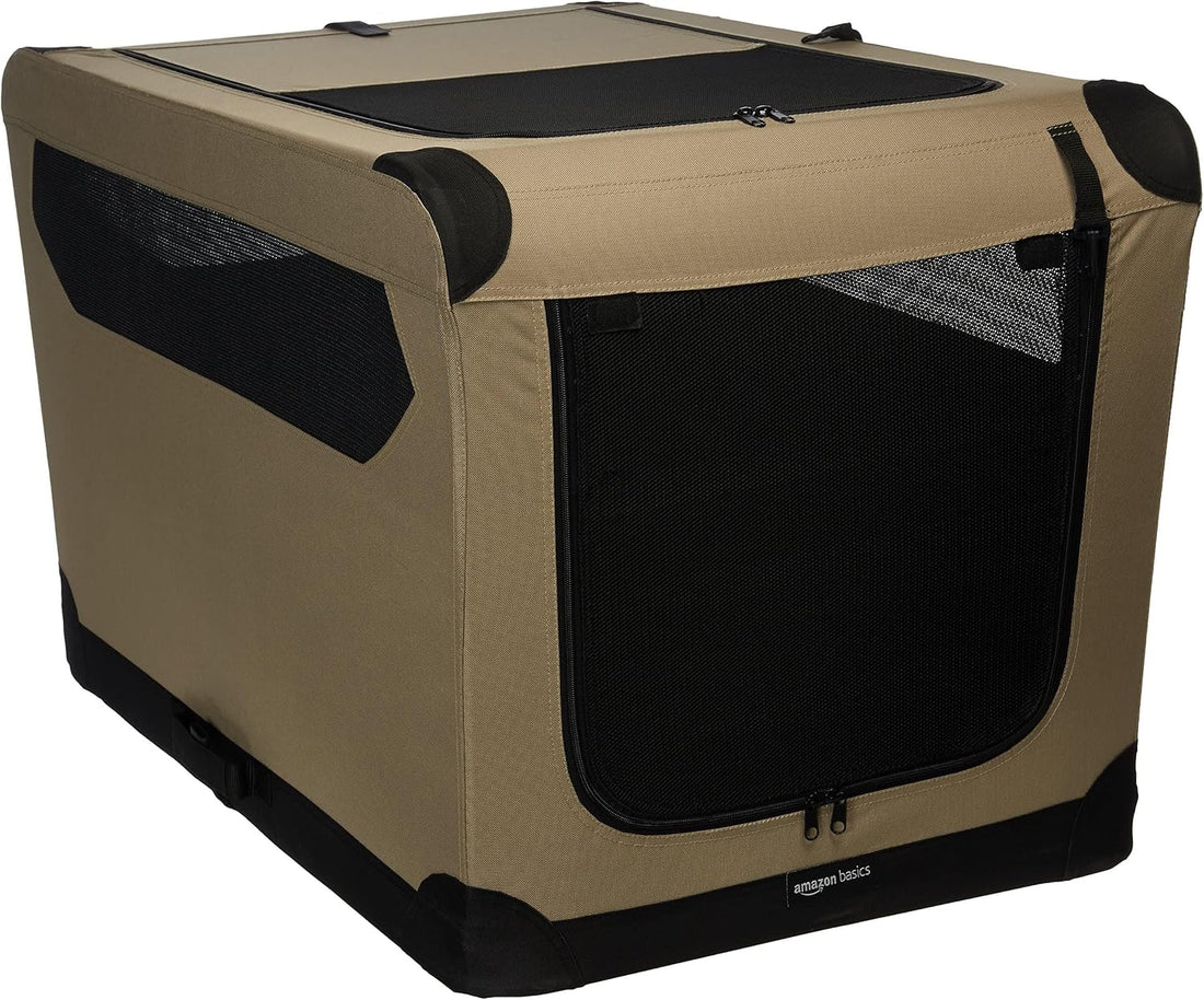 Portable Folding Soft Dog Crate, Double Door