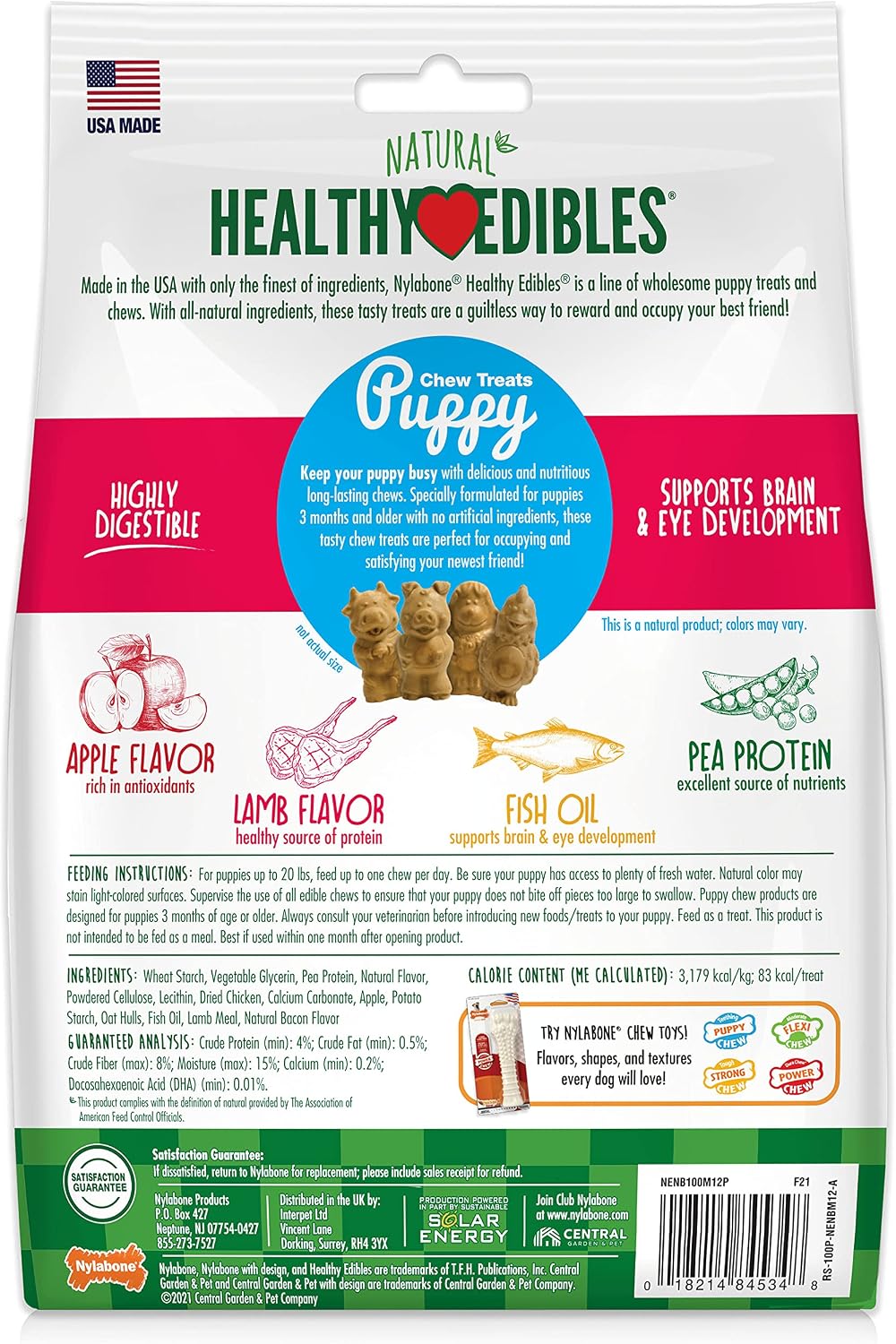 Nylabone Healthy Edibles Natural Puppy Chews Long Lasting Treats