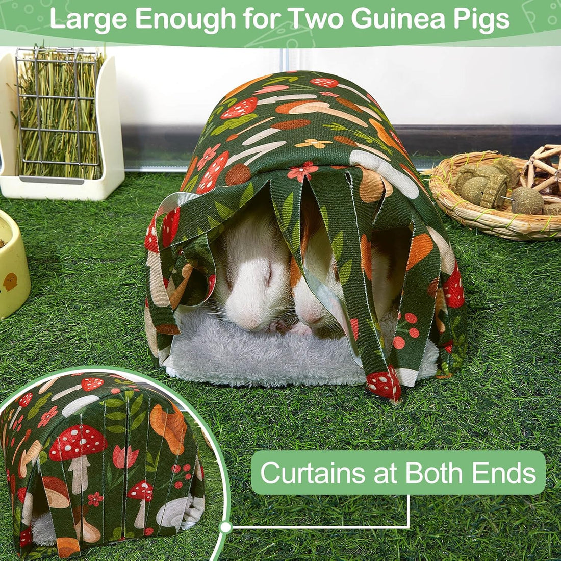 Unicorn Catcher Washable Guinea Pig Tunnel with Curtains for Small