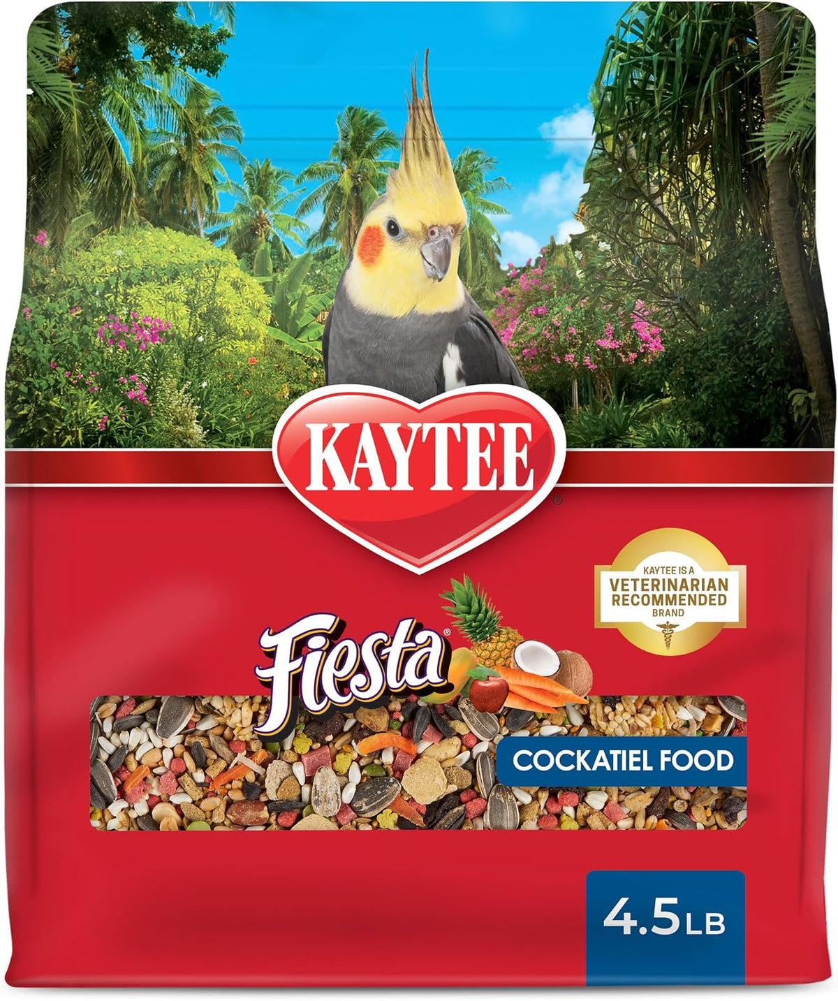 Kaytee Fiesta Cockatiel Food, Nutritious and Fun Blend, Supports Skin