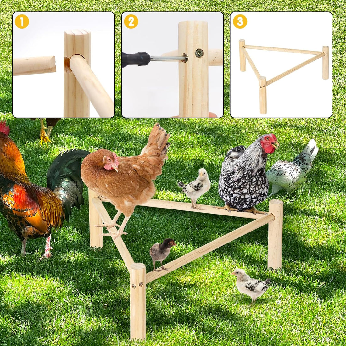 Chicken Perch for Coop & Brooder, Chicken Roosting Bars